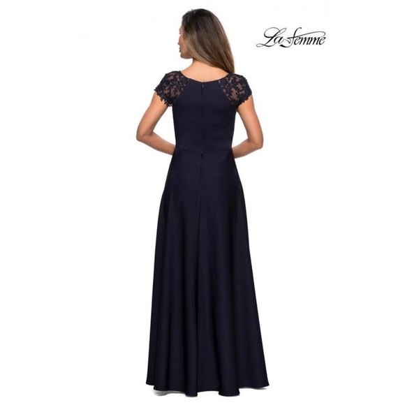 NWT La Femme Cap Sleeve Evening Gown - size 10 - Picture 2 of 8